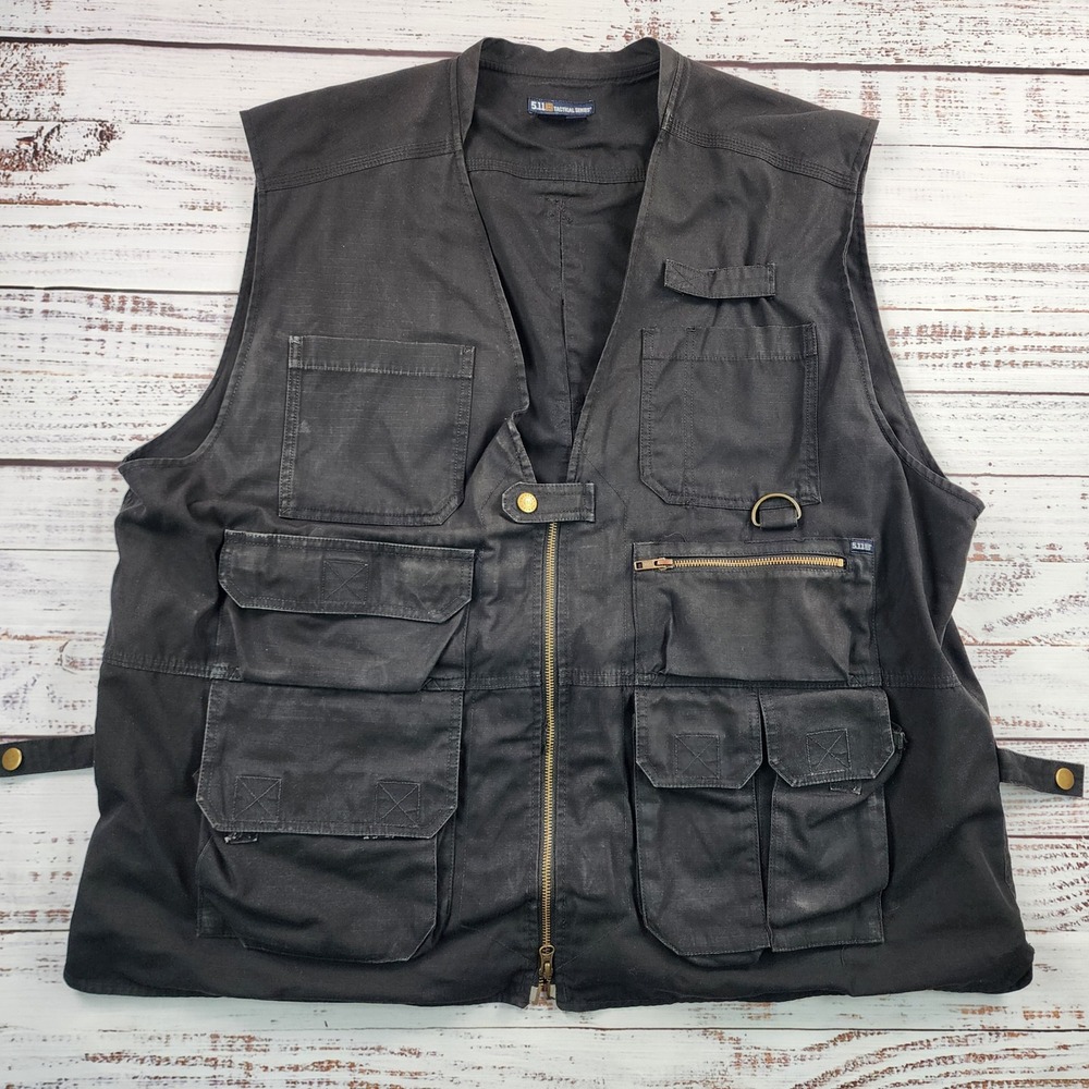 5.11 Tactical Vest Men 3XL Black Multi Pocket Utility Hunting Fishing CCW 80001